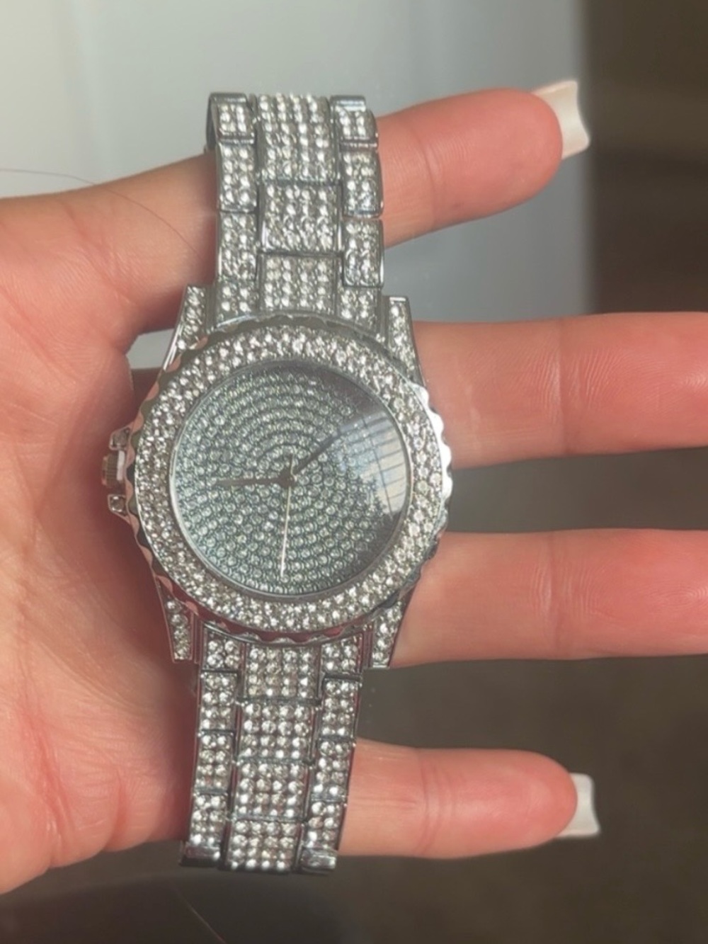 Silver Crystal Pavé Women's Watch - Fashion Jewelry